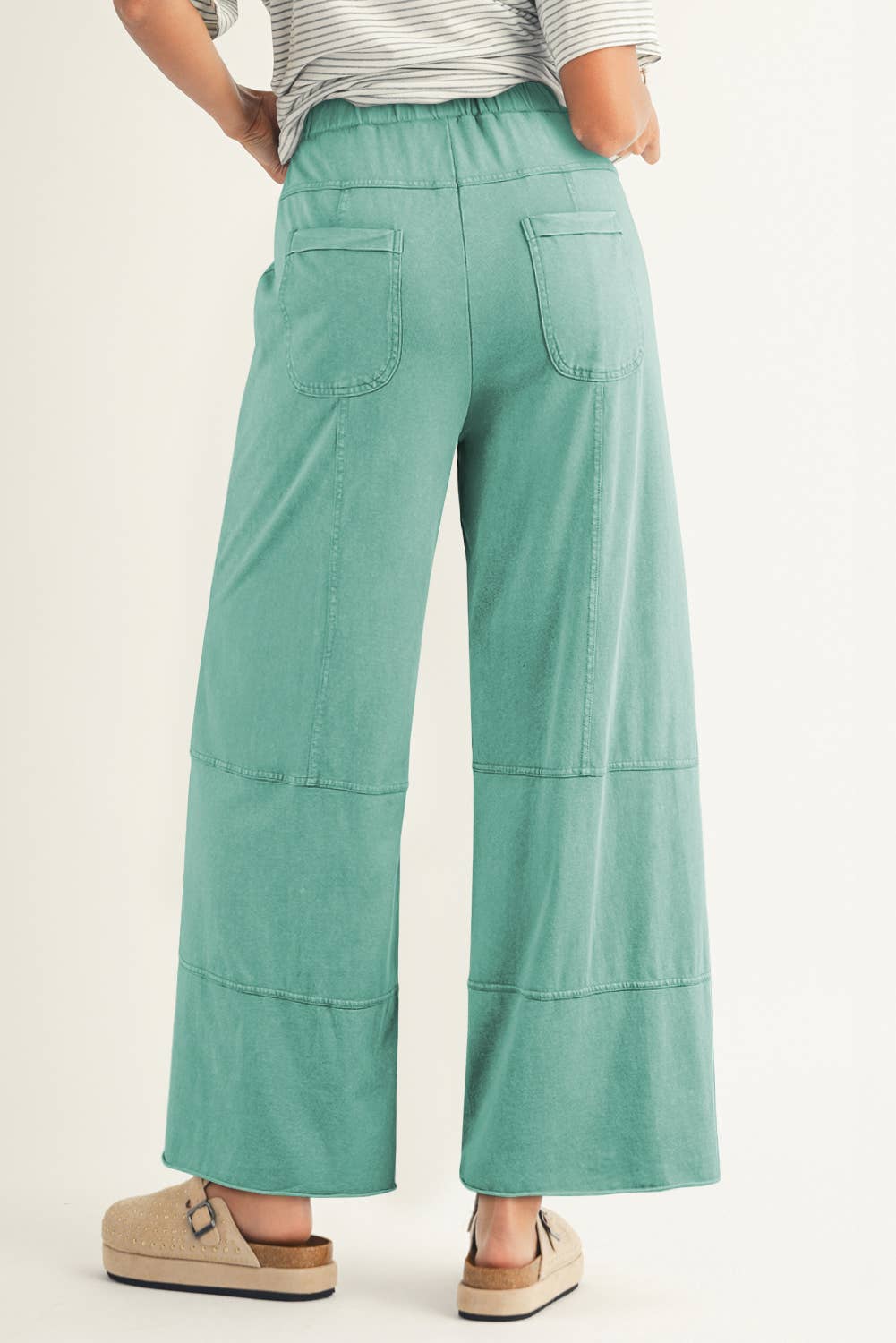 Little Daisy Closet - Wholesale Pants - Women's -  LDC Mineral Wash Drawstring High Waist Wide Leg Pants5