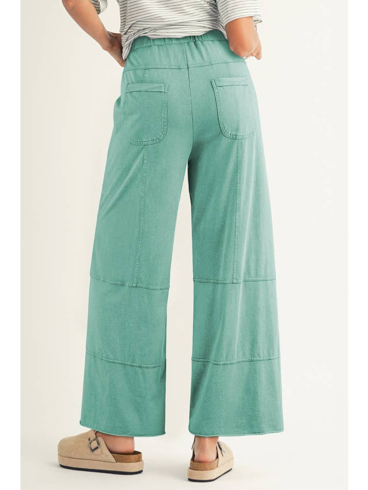 Little Daisy Closet - Wholesale Pants - Women's - LDC Mineral Wash Drawstring High Waist Wide Leg Pants5