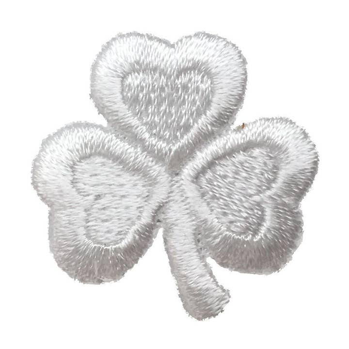 Witte Klaver - Kleine Ierse - 3-bladige Klaver - Geborduurde Patch - Strijkapplicatie - 695792-C voor wholesale door Wholesale Applique