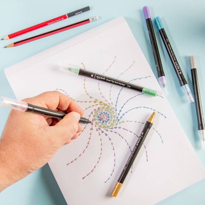 Mont Marte Usa, Inc. - Wholesale Marker - Metallic Dual Tip Dot Markers Signature 6pc5