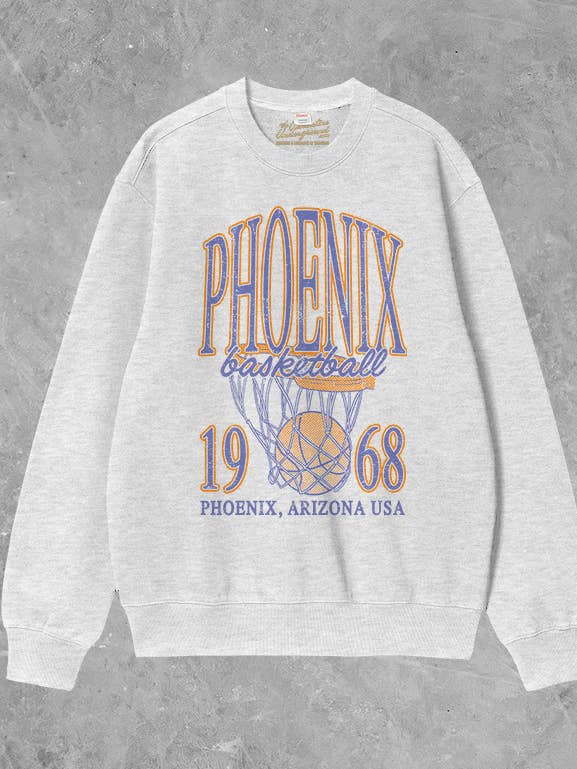 Vintage Phoenix Basketball Boxy Baumwoll-Sweatshirt aus den 90ern für den Großhandel von The Clandestine Underground