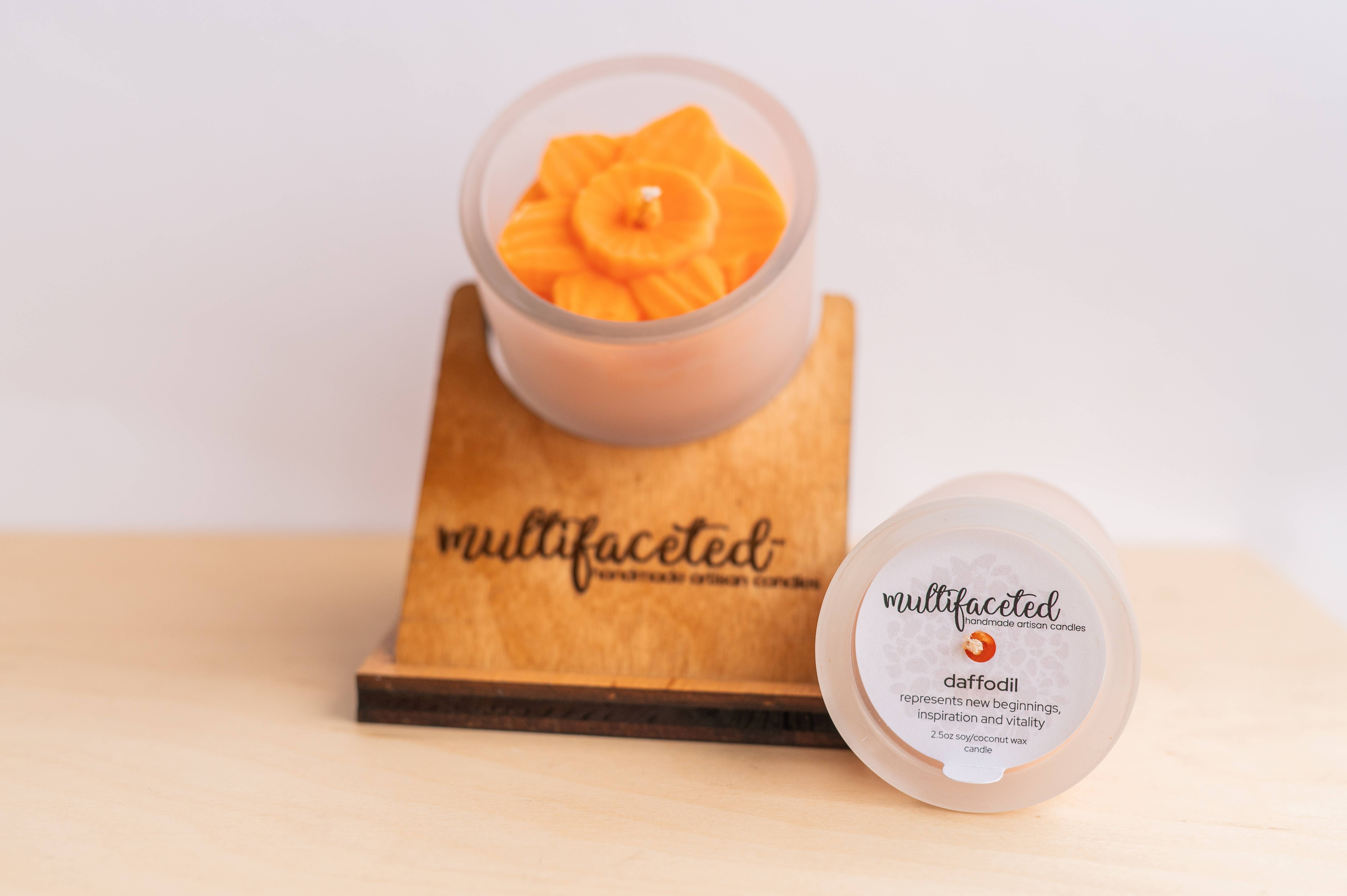 Multifaceted™ Artisan Candles - Wholesale Jar/Filled Candle - Daffodil Flower Candle, Eco -Friendly Candle -multiple sizes3