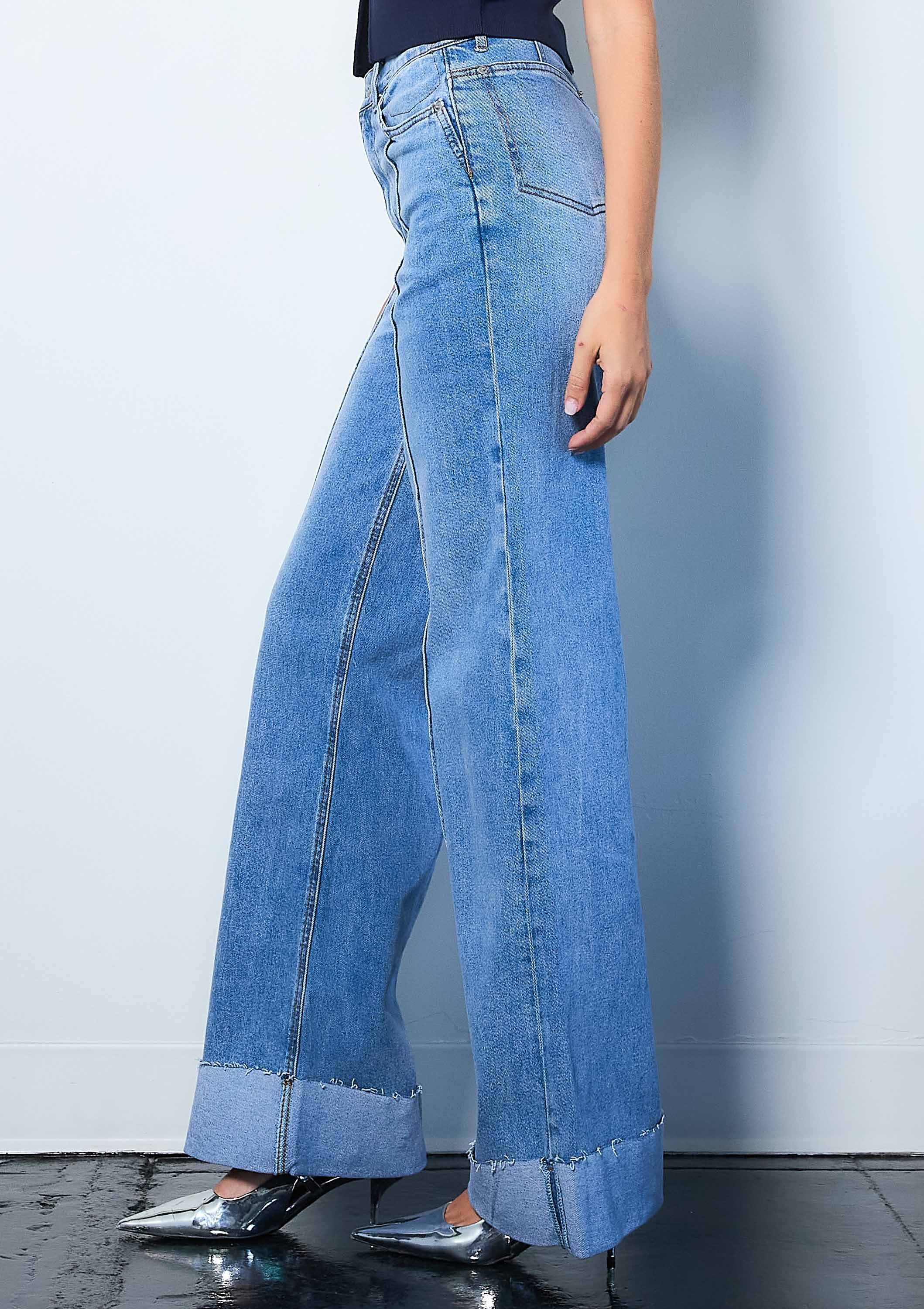 Medium Stone WIDE LEG - Rigid with Comfort Stretch for wholesale on Faire1