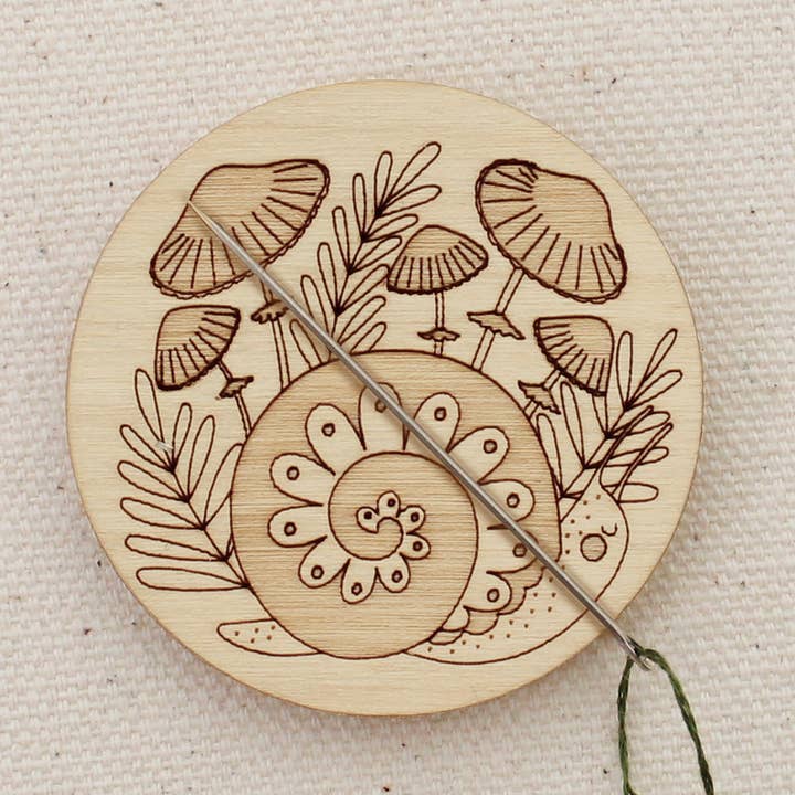 Wood Snail Needle Minder, Nature Themed Sewer's Gift for wholesale by oh, little wren
