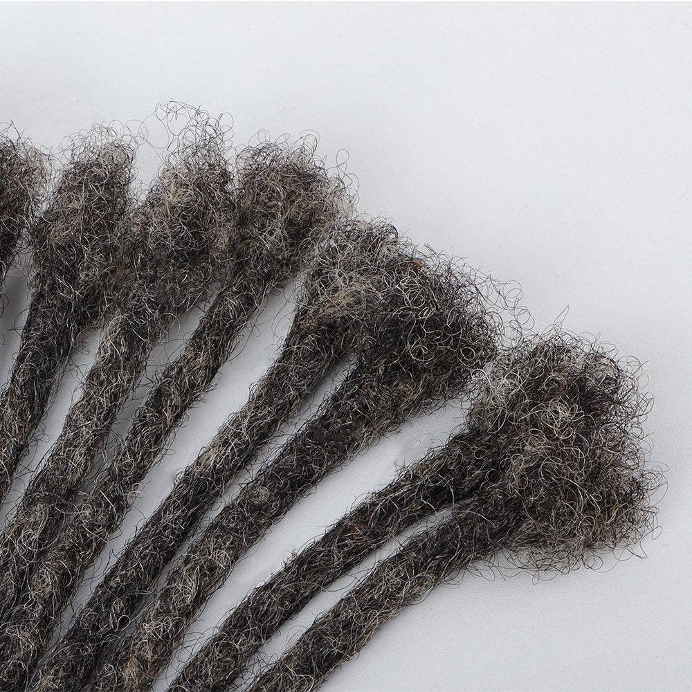 Elimicah - Wholesale Hair Extensions - Salt and Pepper Handmade Dreadlock  100% Human hair Extensio0