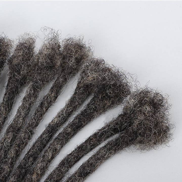 Elimicah - Wholesale Hair Extensions - Salt and Pepper Handmade Dreadlock 100% Human hair Extensio