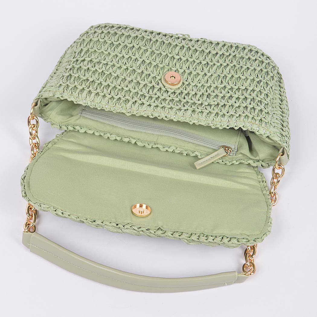 3AM BY H&D ACCESSORIES – Großhandel Schultertasche – Damen – Schultertasche mit Klappe aus Kunststroh5