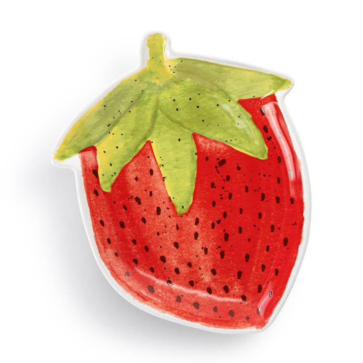 Strawberry Shaped Ceramic Plate - 8in for wholesale by DEMDACO