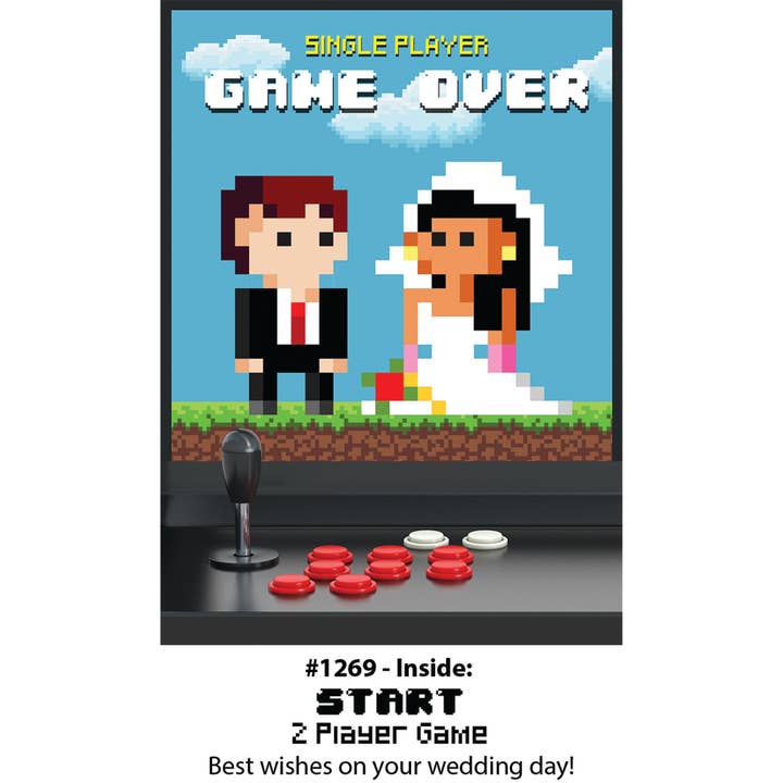 „Single Player: Game Over“ - Bryllupskort for engroshandel hos Magik Missile