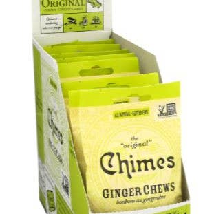 Chimes Original Ginger Chews Candy, 12ct Case for wholesale by Grandpa Joe's Candy Shop