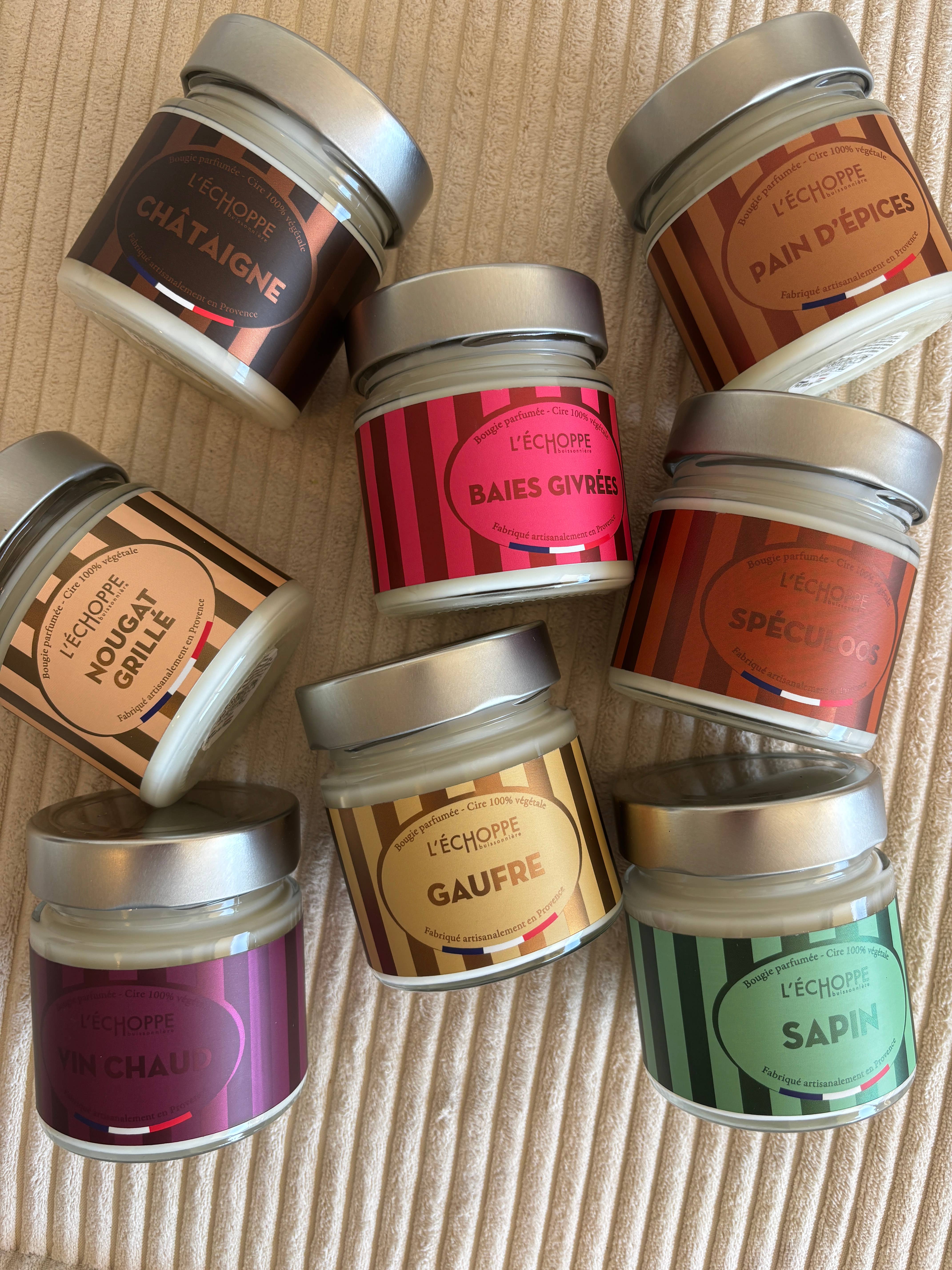 L'Échoppe Buissonnière – wholesale Burkljus – Frostade Bär - Doftljus 180g Vinter Jul Årsskifte2