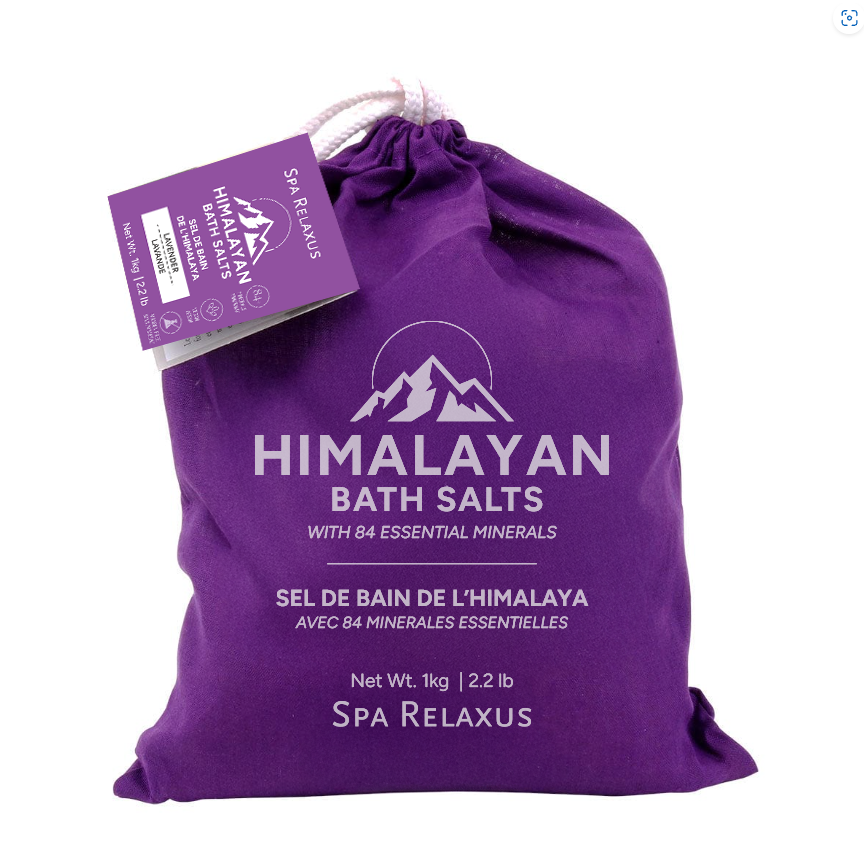 Relaxus Products - Vente Sel de bain - Sels de bain de l'Himalaya 1 kg (2,2 livres), préemballage de 122