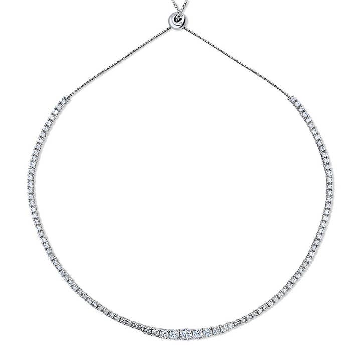 BERRICLE Sterling Silver Graduated CZ Tennis Necklace for wholesale by BERRICLE