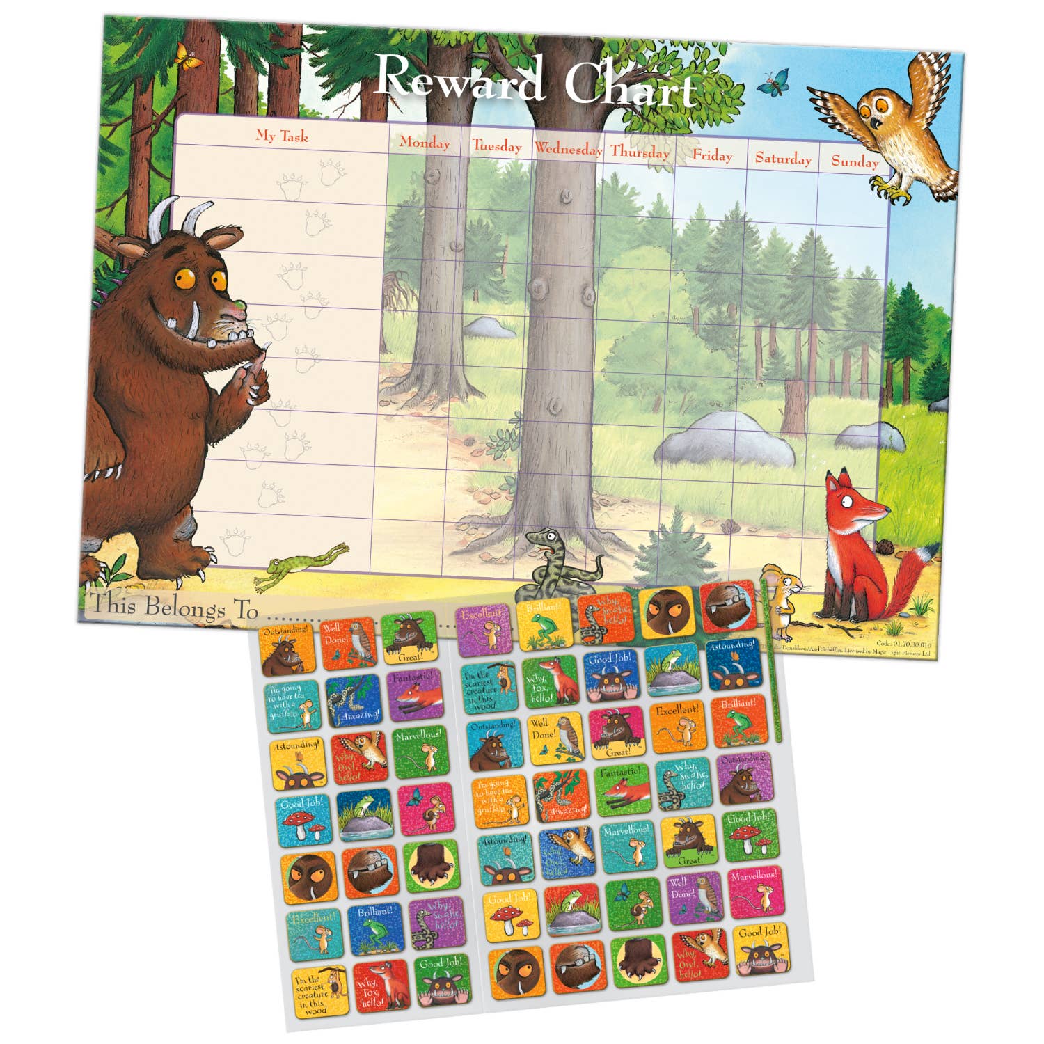 Paper Projects Ltd – wholesale Sticker – Child & baby – The Gruffalo Reward Chart1