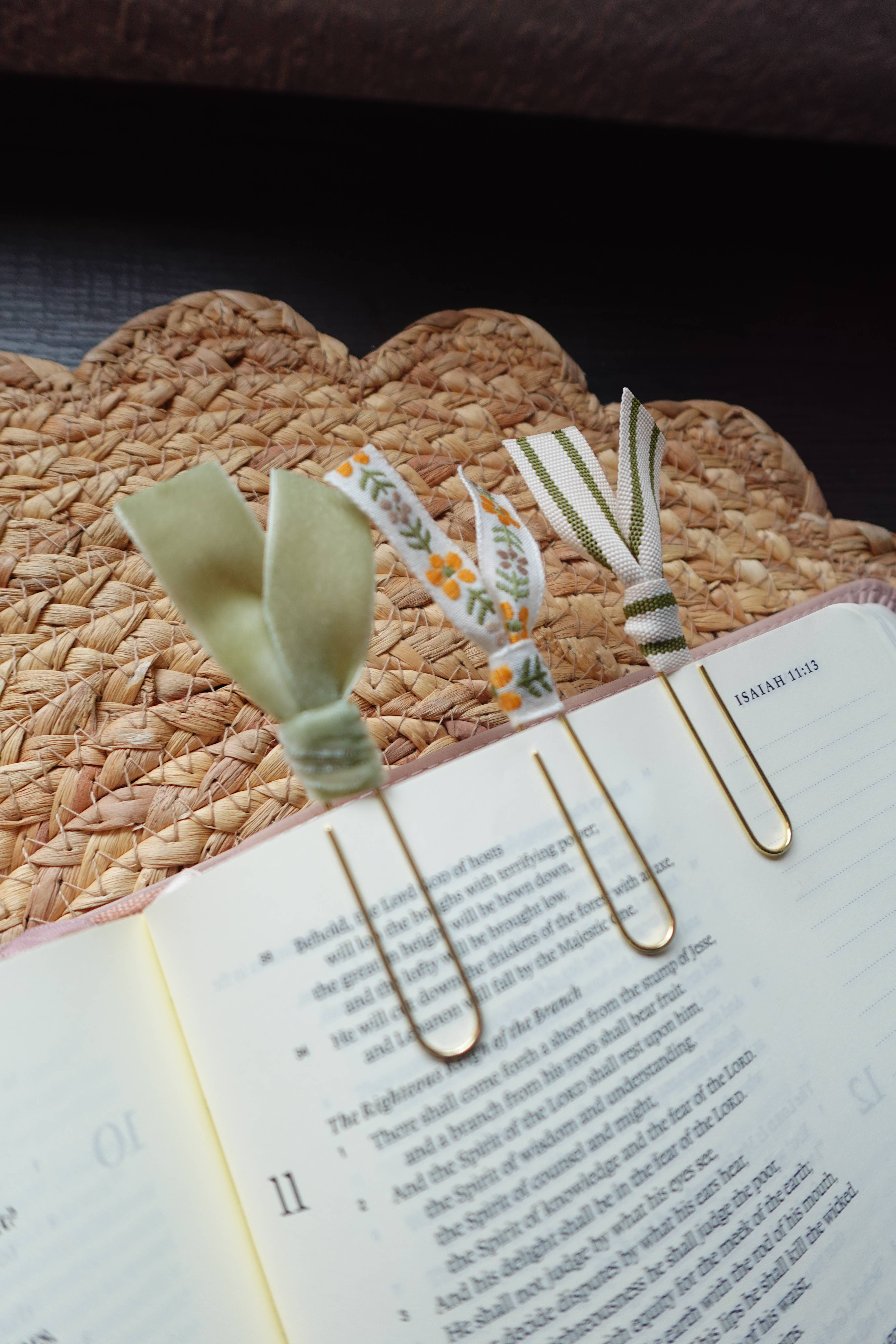 Kindness On Cotton - Wholesale Bookmark - Garden Grace Trio – Handmade Ribbon Bookmark4