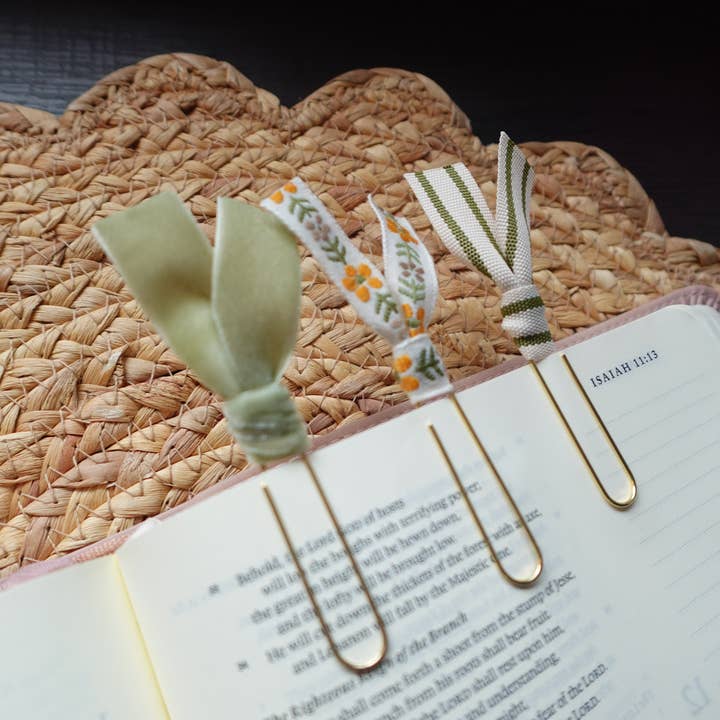 Kindness On Cotton - Wholesale Bookmark - Garden Grace Trio – Handmade Ribbon Bookmark4