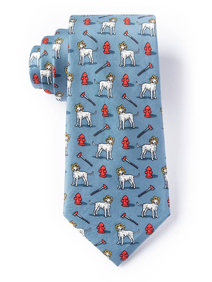 Cravatta dalmata pompiere di Wild Ties - Microfibra ardesia per la vendita all'ingrosso da parte di Wild Ties