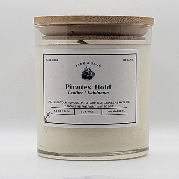 PIRATES HOLD SOY 8.5 OZ. CANDLE for wholesale by Jade & Sage LLC