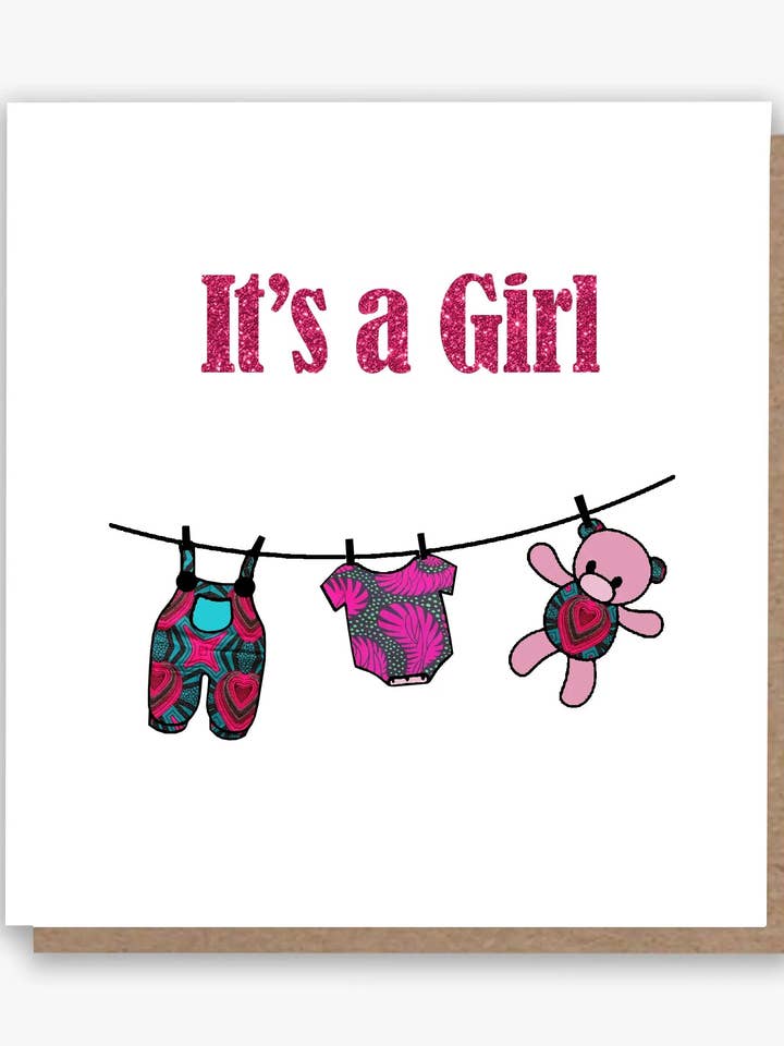 Biglietto di auguri per una nuova bambina di Ankara! per la vendita all'ingrosso da parte di All Shades