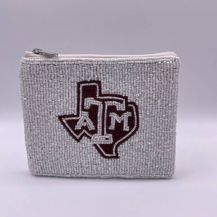 Adelia, LLC - Wholesale Coin Purse - Unisex - Texas A&M Aggies Beaded Coin Purse