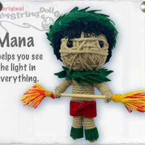 Mana the Polynesian Fire Dancer String Doll Keychain for wholesale by Kamibashi