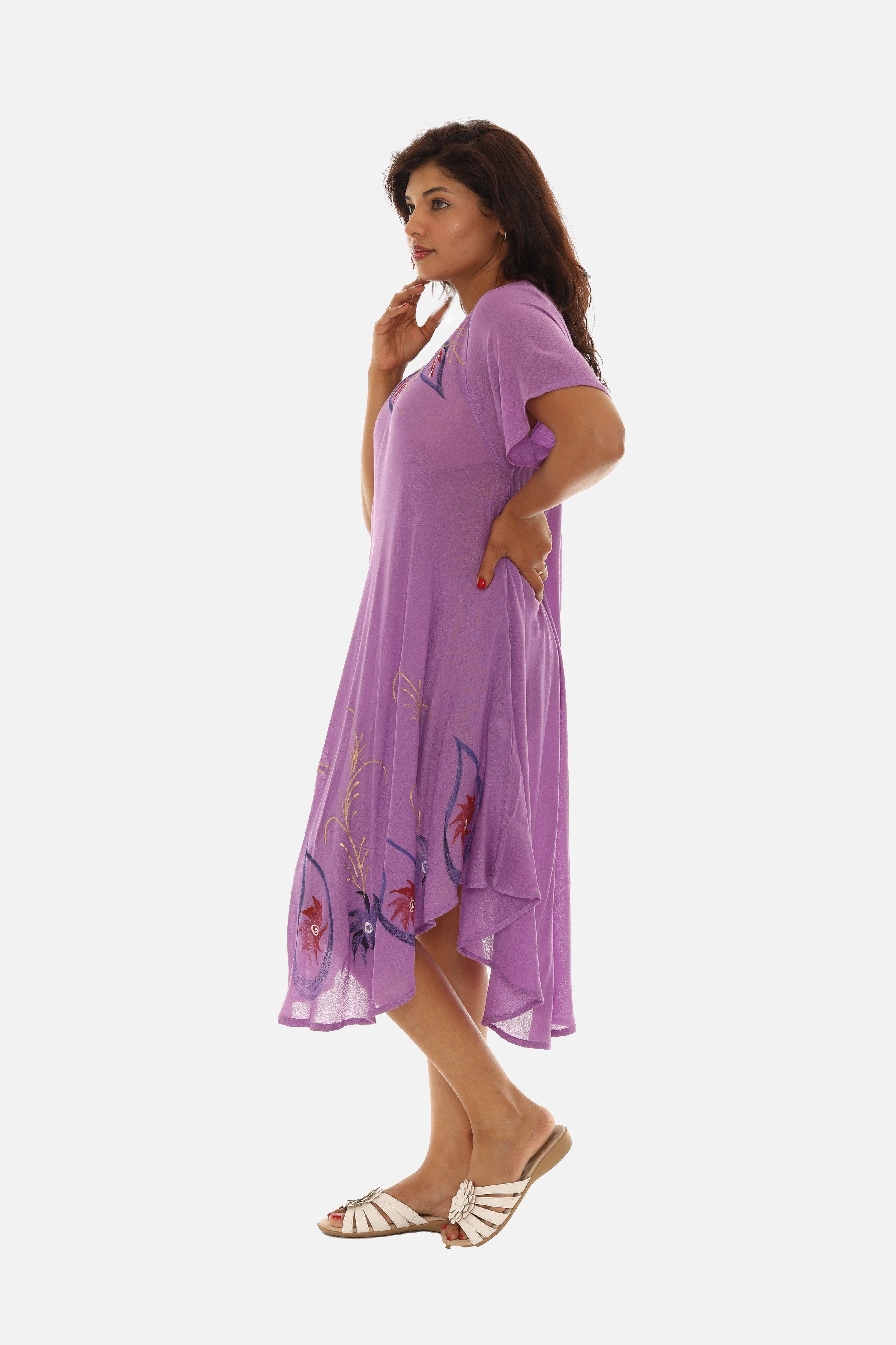 Shoreline Wear. INC - Wholesale Dress - Women's - Rayon Leaf Print Tie Dye Dress2