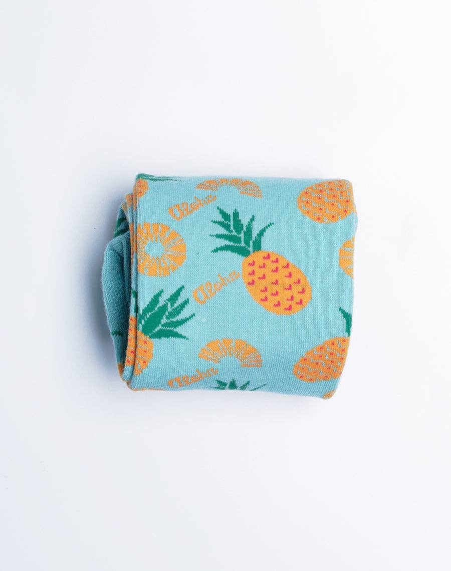 Just Fun Socks - Wholesale Socks - Men's - Men's Aloha Pineapple Tropical Crew Socks4