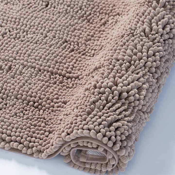 Kasentex - Vendita all'ingrosso Tappetini da bagno - Tappeto da bagno in ciniglia soffice con design geometrico e fondo antiscivolo24