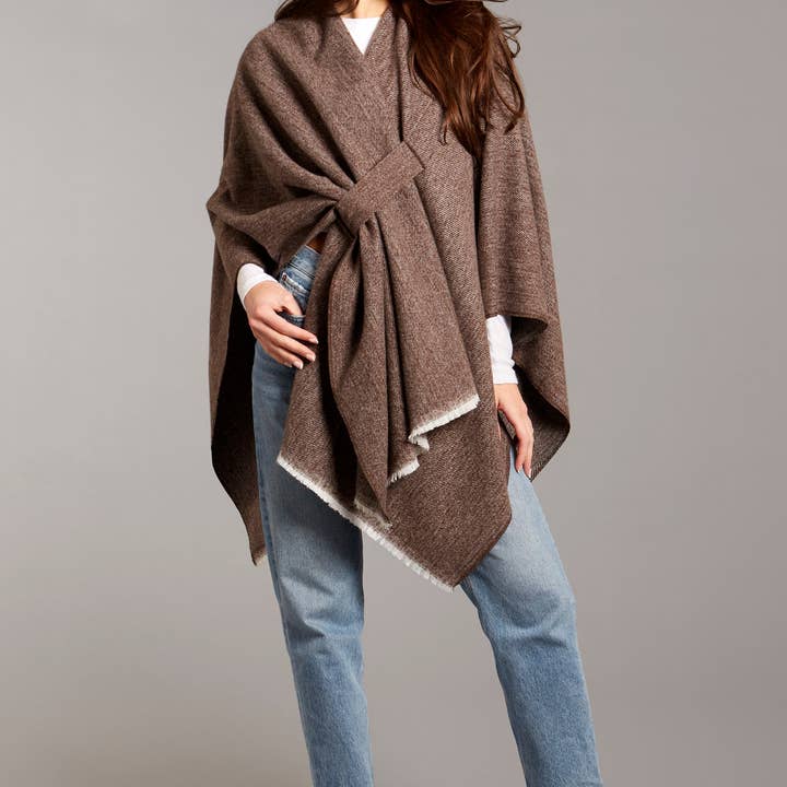 Hadley Wren - Wholesale Poncho - Women's - Blakely Ruana - Coffee2