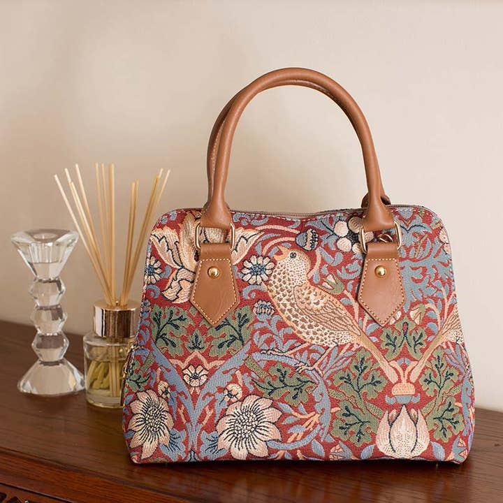 Signare Tapestry – wholesale Väska med handtag – Dam – William Morris Jordgubbstjuv Röd - Cabriolet Väska
