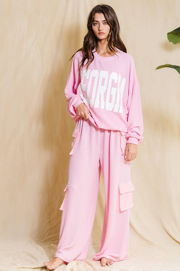 BUCKETLIST INC - Wholesale Graphic Sweatshirt - Women's - T1770C  Georgia Comfy Oversize Graphic Sweatshirt, Gameday7