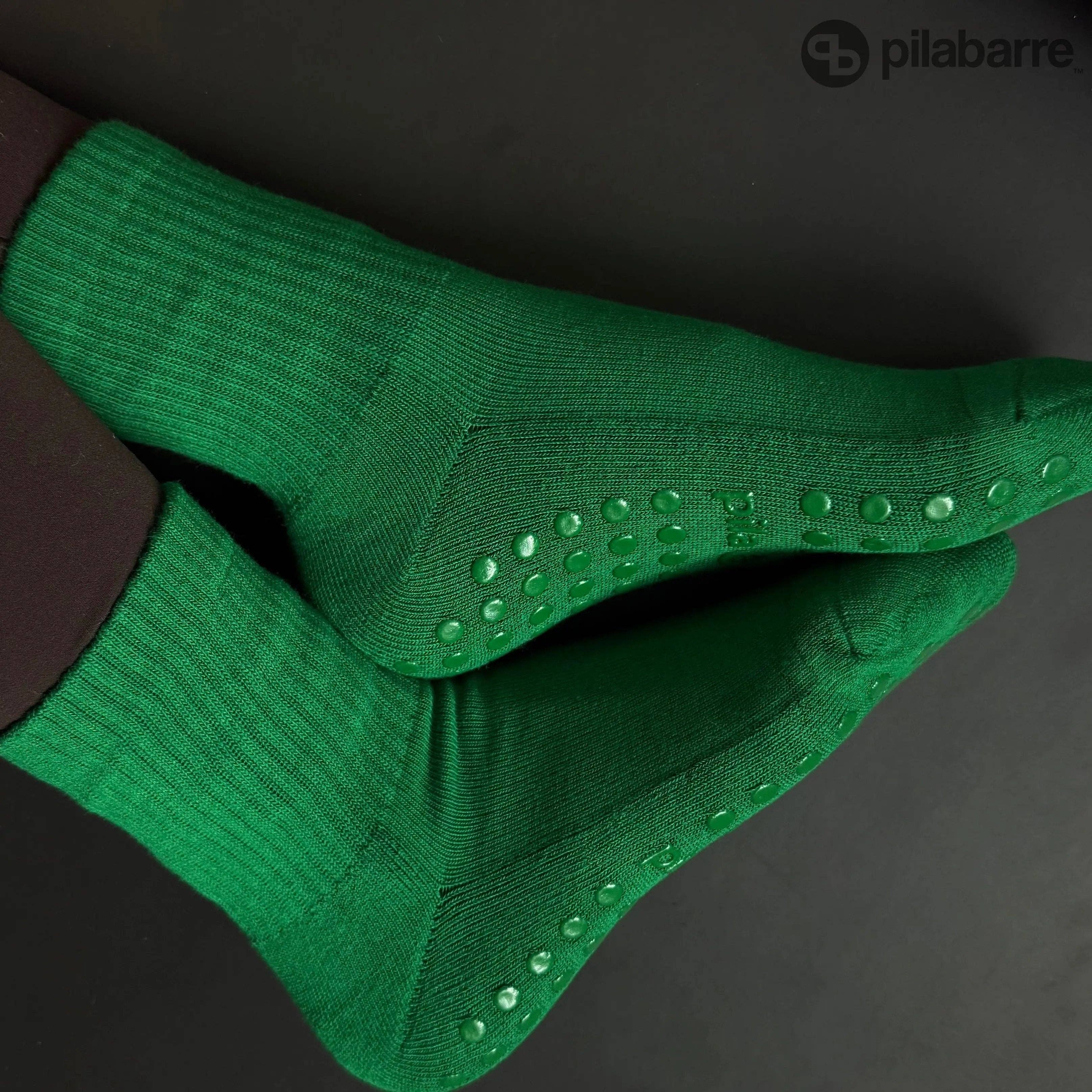 Pilabarre - Wholesale Socks - Women's - PILA Plain Best Green Grip Socks2