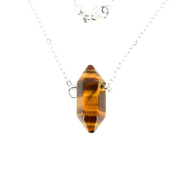 Tiger Eye Biterminated Point Necklace for wholesale by Artisans de Madagascar