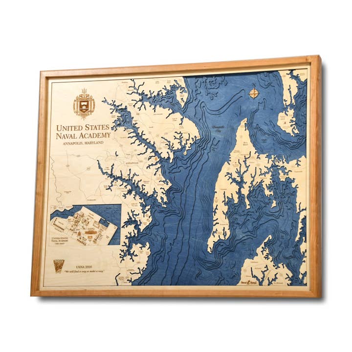 Personalized Military Gift, Military Graduation Gift, Military Retirement, US Naval Academy, Army, Navy, Marine, Air Force, Soldier Gift for wholesale by Sea & Soul Nautical Chart Art