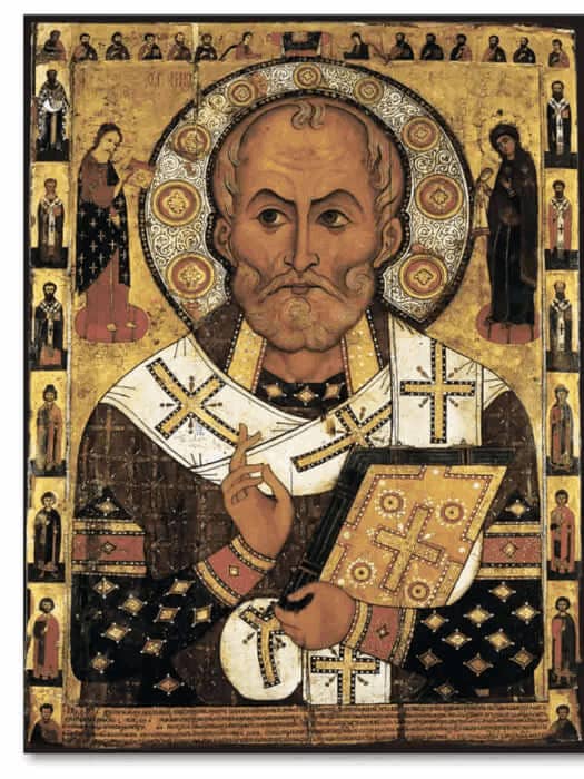 Der heilige Nikolaus der Wundertäter – Die Lipensky-Ikone (Nikola Lipny) 13. Jahrhundert Orthodoxe Reproduktion für den Großhandel von Iconsofsaints