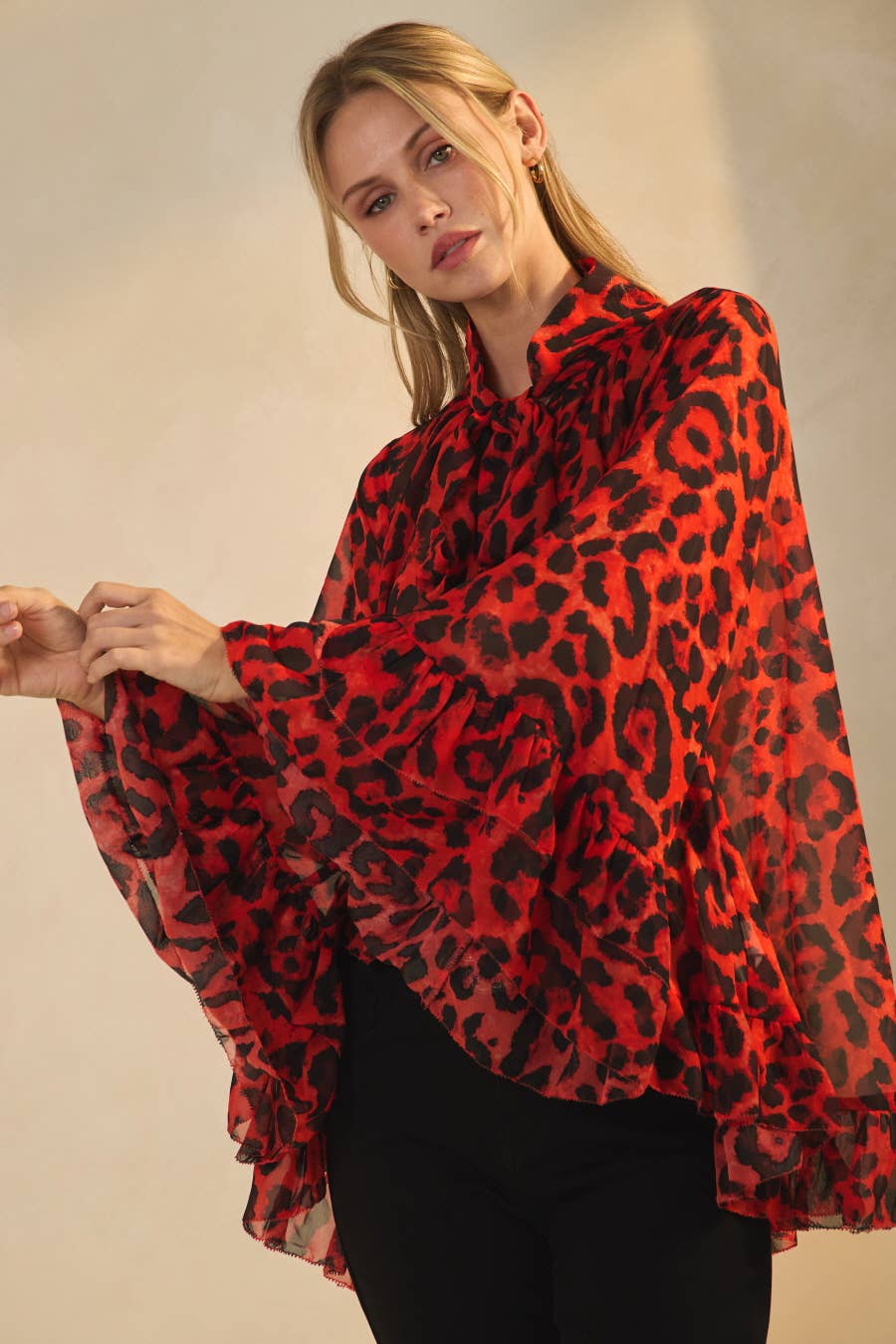 Oddi - Wholesale Blouse - Women's - Leopard Printed Chiffon Blouse1