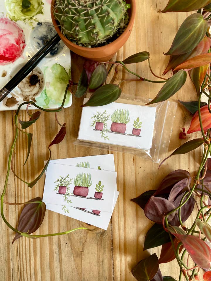 Plant Shelf Mini Messages Set - Houseplant Collection for wholesale by Mini Messages Studio