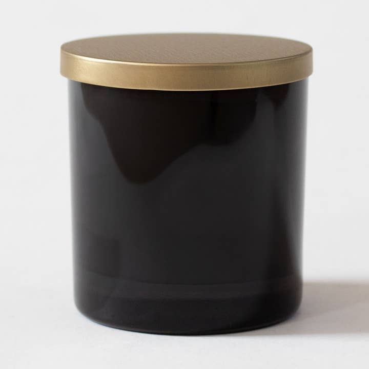 GP Candle Co. - Vendita all'ingrosso Candela in vasetto - Candela Nera da 9 oz. Senza Etichetta con Coperchio Dorato - Confezione da 240