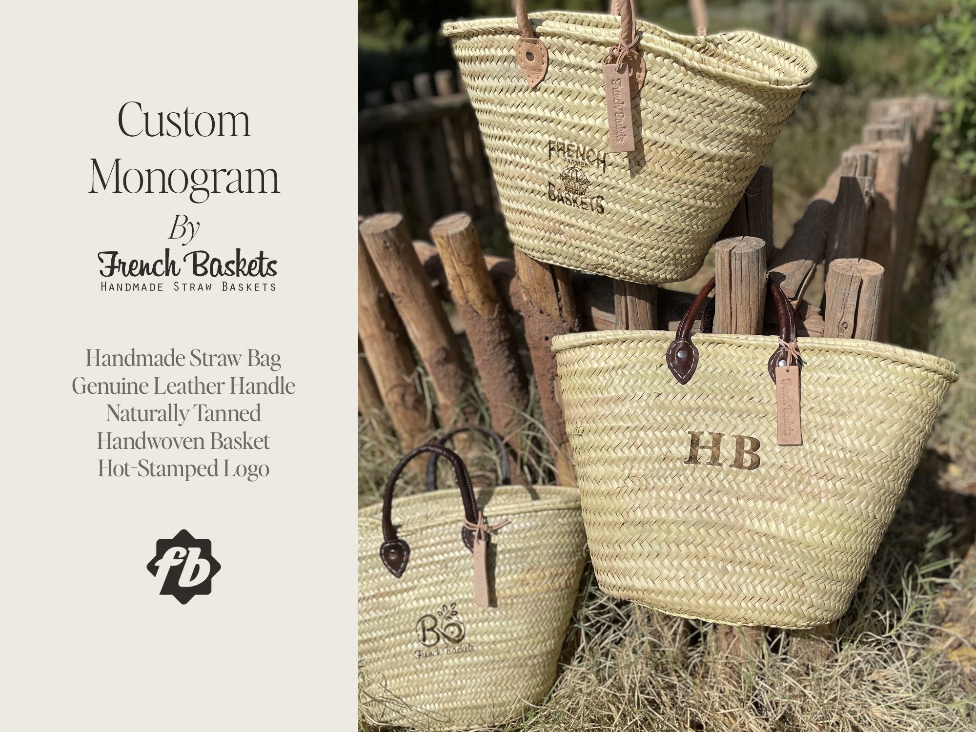 French Baskets - Vendita all'ingrosso Cinghia per borsa - Unisex - Monogramma personalizzabile con cestino francese stampato a caldo4