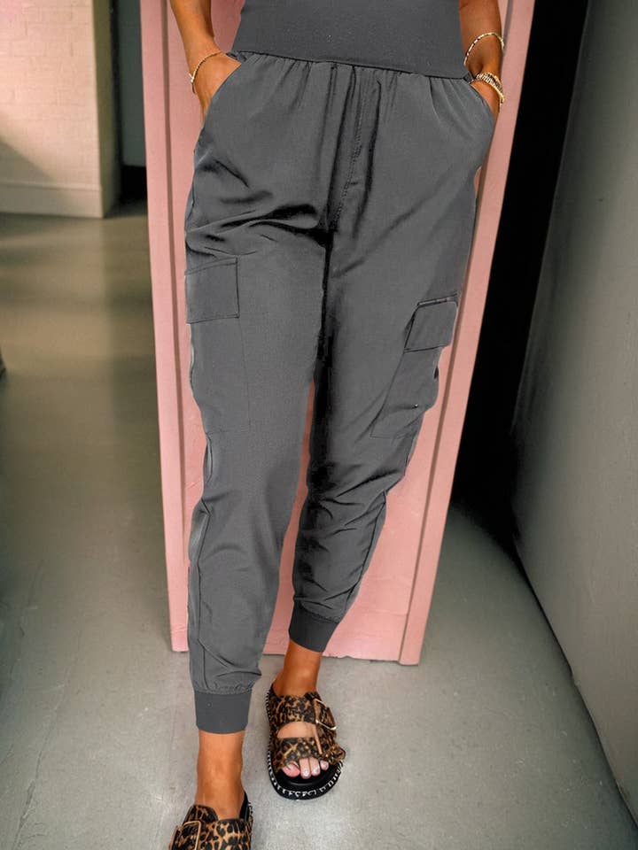 FB High Waist Pocketed Cargo Jogger Pants for wholesale by FASHION BLVD