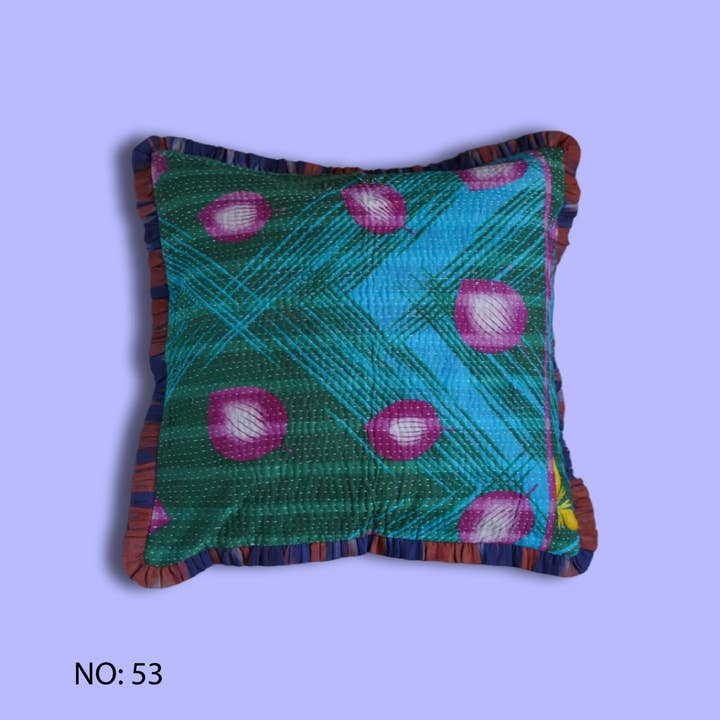 Annahmol - Wholesale Throw Pillow Cover - One of a Kind Vintage Kantha & Ikat Pillow 217