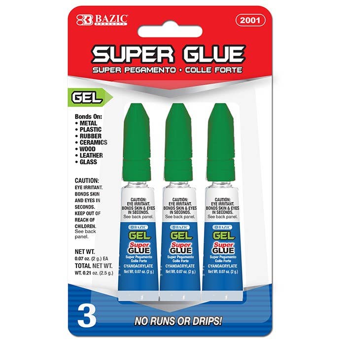 Gel Super Cola 2g - Pacote de 3 por atacado de Luna Office Supply - Everyday Essential