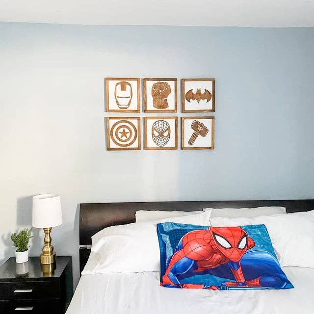 Nail and Hook Laser Cut Home Decor - Wholesale Sign - Superhero Wall Art  | 11x11 inch Wood Sign20