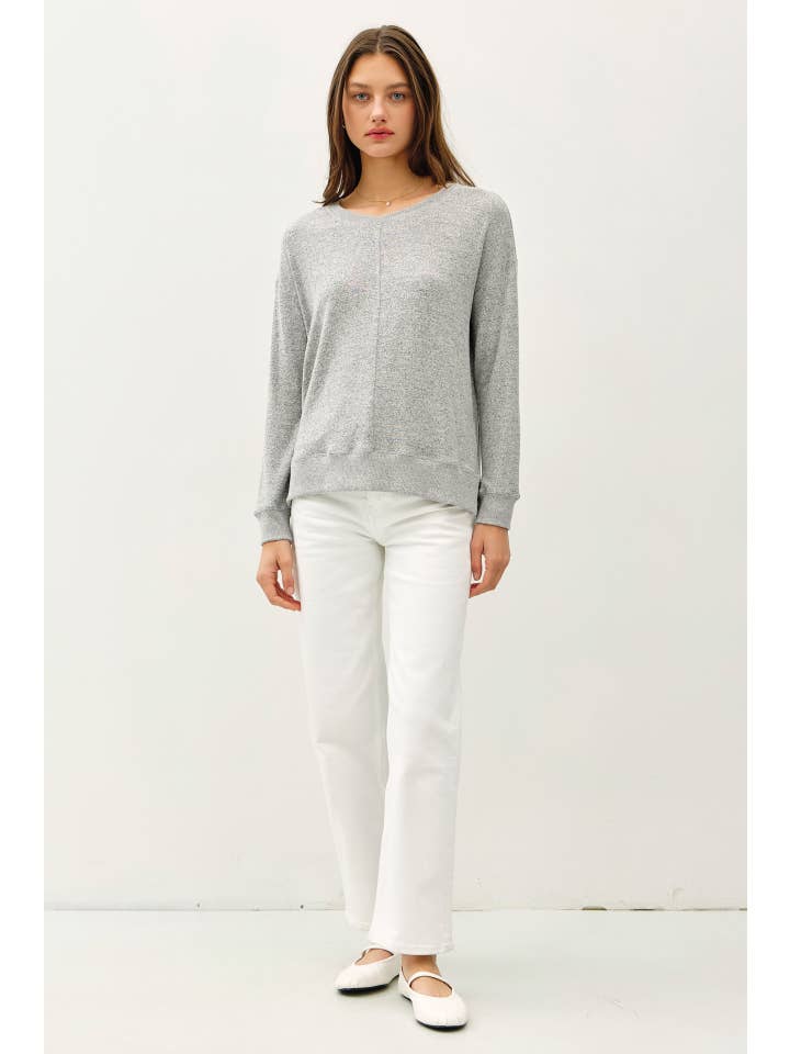 Be Cool - Wholesale Knit Top - Women's - ROUND NECK HACCI BRUSHED PULLOVER KNIT TOP
