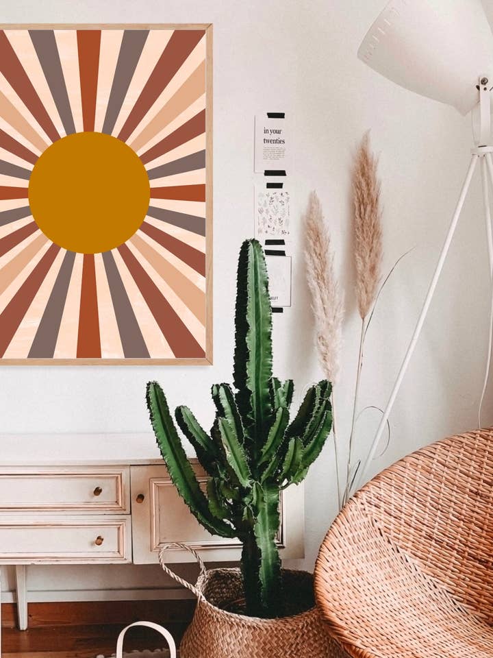 Stampa d'arte raggi di sole boho per la vendita all'ingrosso da parte di My own Bohome