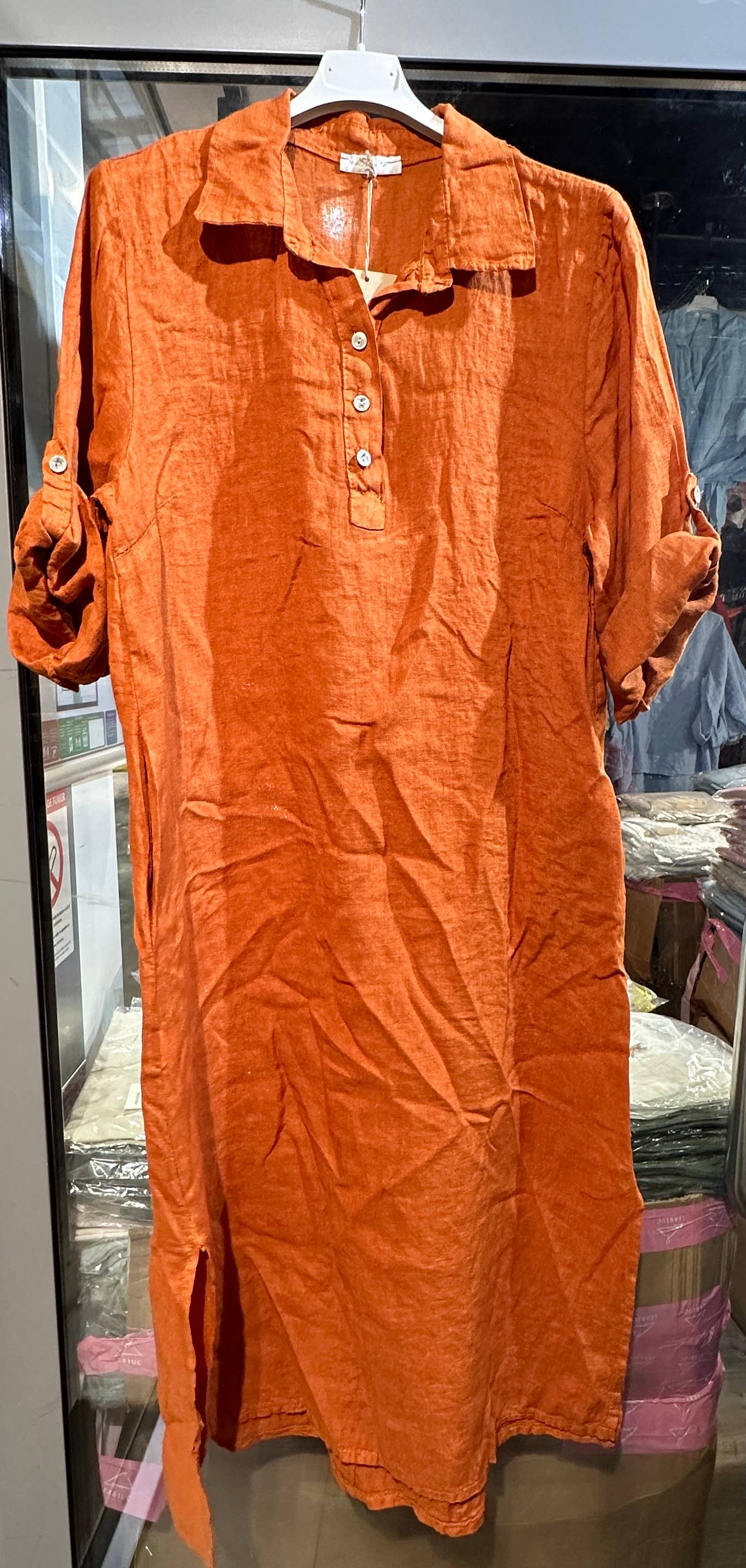 LÉA & LUC - Wholesale Dress - Women's - Long dress in 100% linen REF.2090050