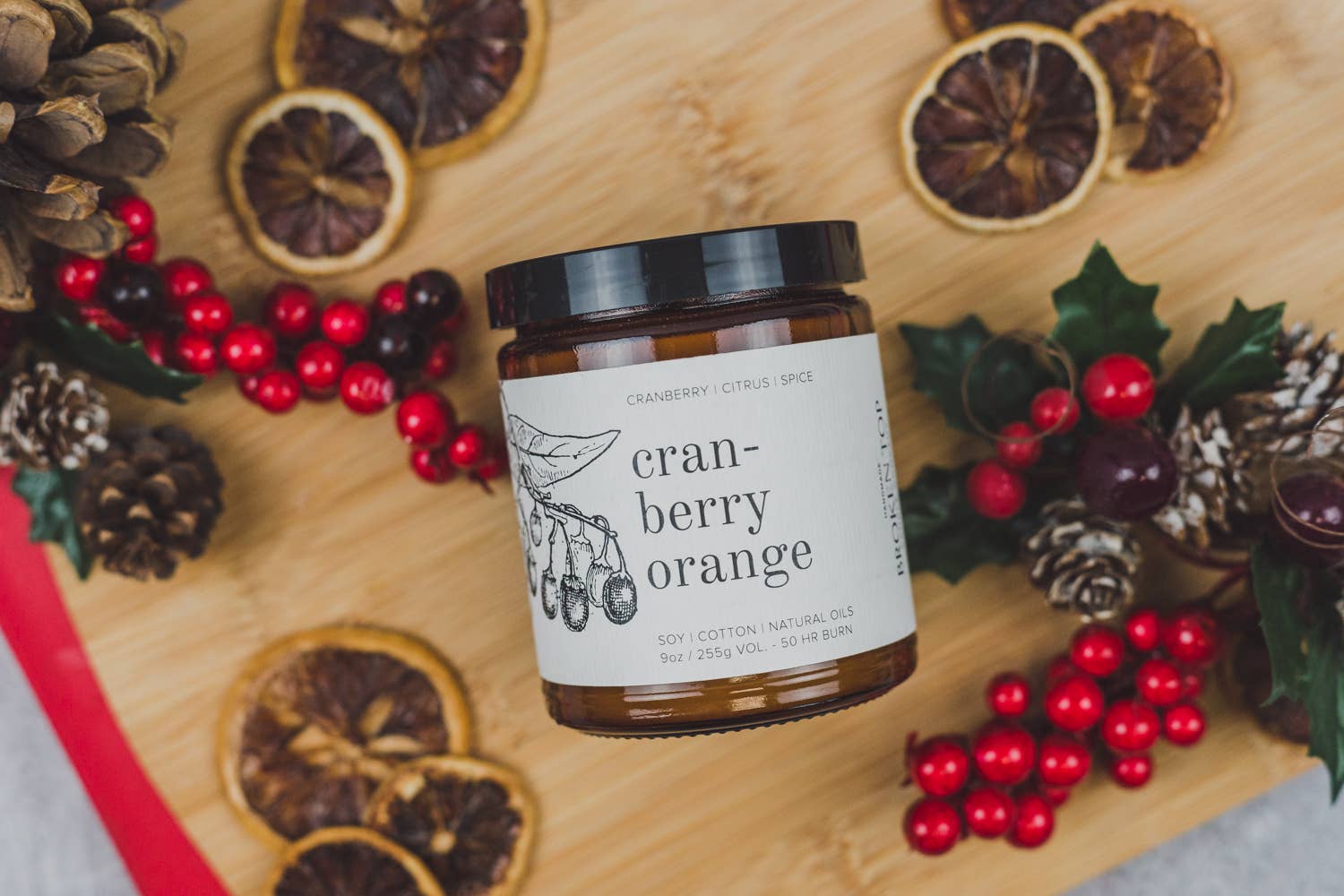 Broken Top Brands - Wholesale Jar/Filled Candle - Cranberry Orange 9oz Soy Candle1