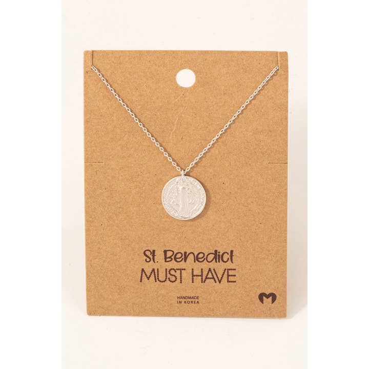 Fame Accessories - Wholesale Pendant/Charm Necklace - Mini Saint Benedict Pendant Necklace2