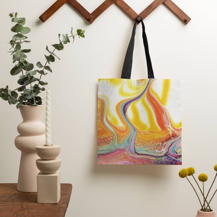 Artistic Vibes Tote Colorful Everyday Grocery Bag for wholesale by Art by Xizhou Xie