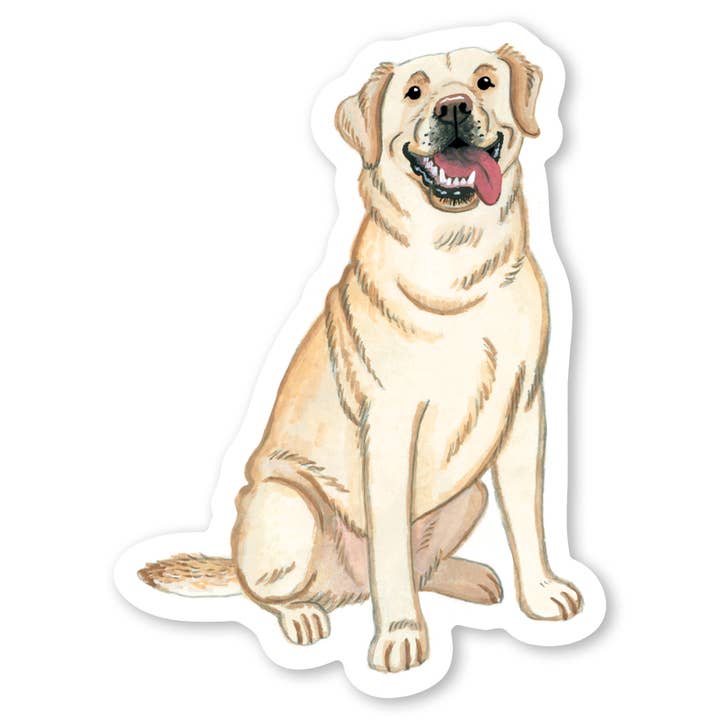 Yellow Labrador Sticker for wholesale by Party Mouse Studio